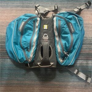 Ruffwear Dog Hiking Backpack Side Pockets Blue Gray Size Medium Very Clean
